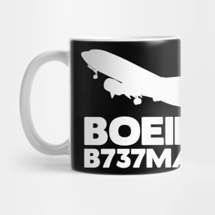 Boeing B737Max7 Silhouette Print (White) Mug